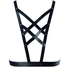 BIJOUX - INDISCRETS MAZE CROSSED HARNESS WITH NECKLINE BLACK - 53Xshop