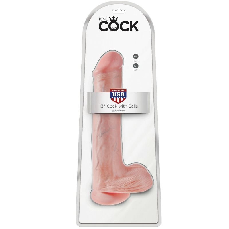 KING COCK - DILDO WITH BALLS 33 CM FLESH - 53Xshop