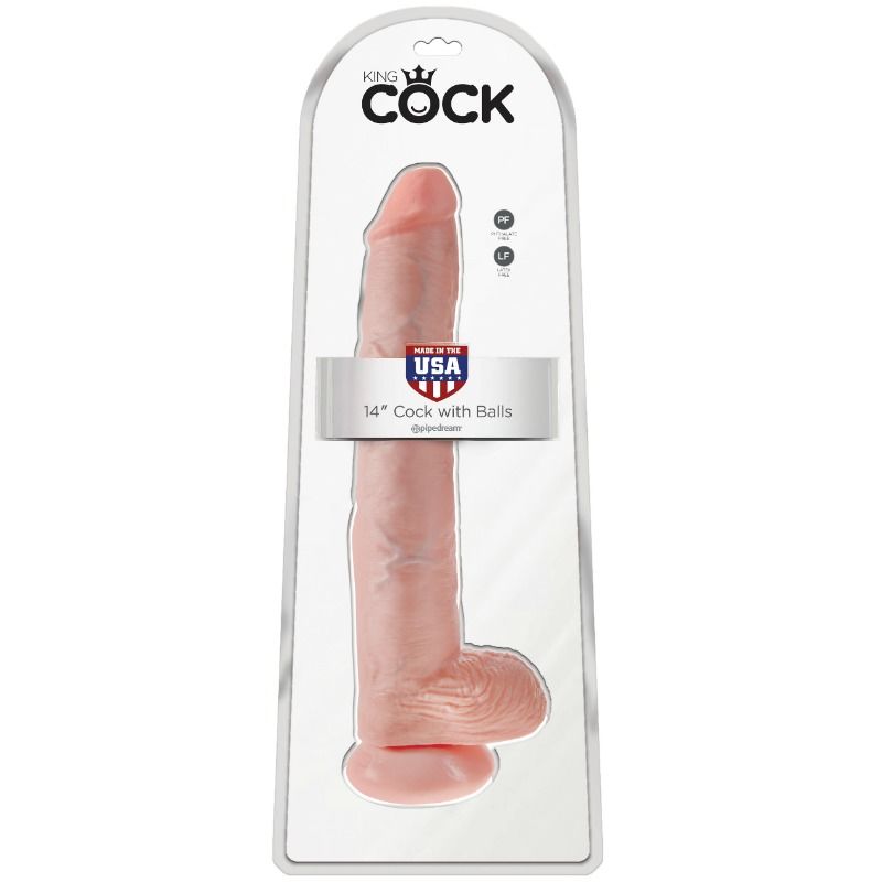KING COCK - DILDO WITH BALLS 35.6 CM FLESH - 53Xshop