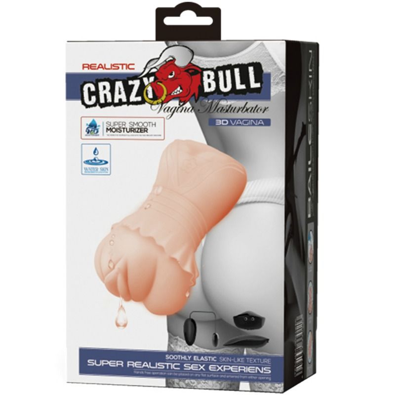 CRAZY BULL - WATER SKIN VAGINA MASTURBADOR WITH VIBRATING BULLETS - 53Xshop