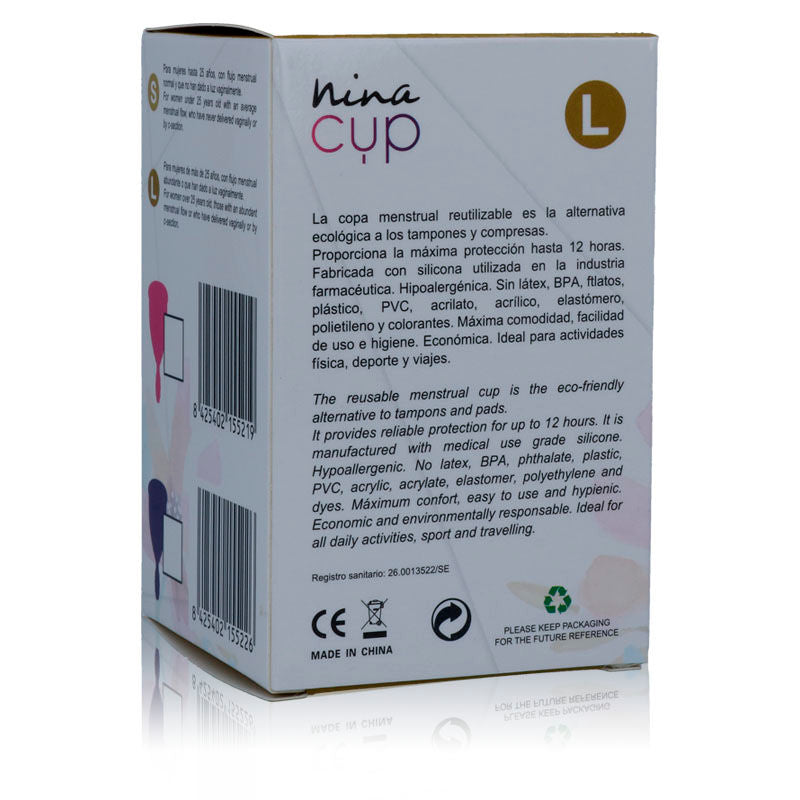 NINA KIKÍ - MENSTRUAL CUP PINK - SIZE L - 53Xshop