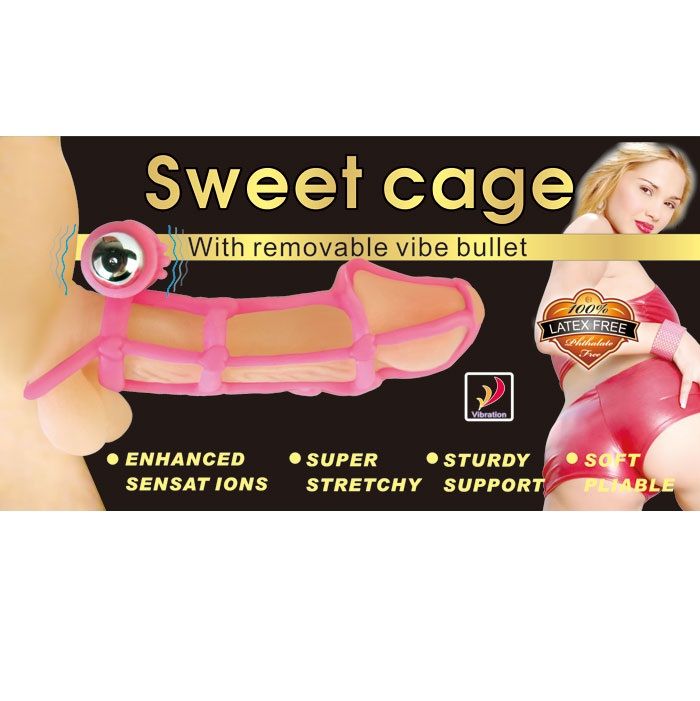 BAILE - SWEET 10 RHYTHMS SILICONE COVER AND RING FOR THE PINK PENIS - 53Xshop