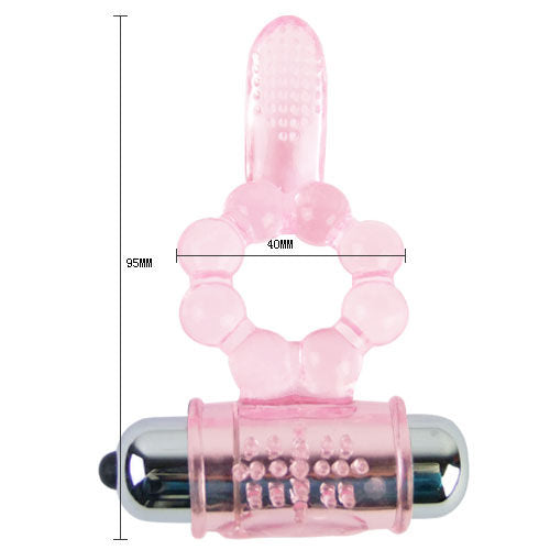 BAILE - SILICONE RING 10 TONGUE RHYTHMS WITH PINK VIBRATION - 53Xshop