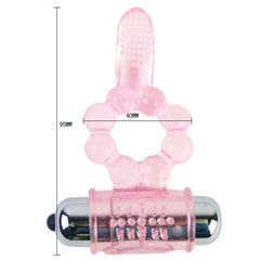 BAILE - SILICONE RING 10 TONGUE RHYTHMS WITH PINK VIBRATION - 53Xshop