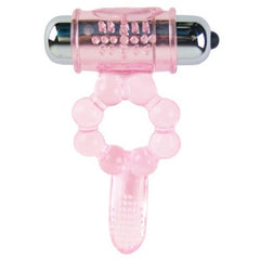 BAILE - SILICONE RING 10 TONGUE RHYTHMS WITH PINK VIBRATION - 53Xshop