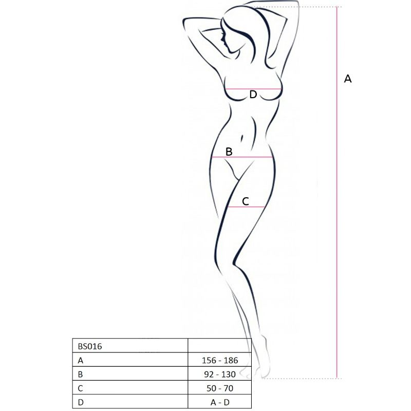 PASSION - WOMAN BS016 WHITE BODYSTOCKING ONE SIZE - 53Xshop