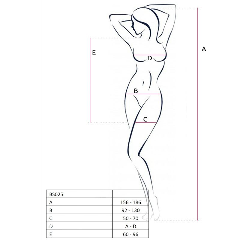 PASSION - WOMAN BS025 BODYSTOCKING BLACK DRESS STYLE ONE SIZE - 53Xshop