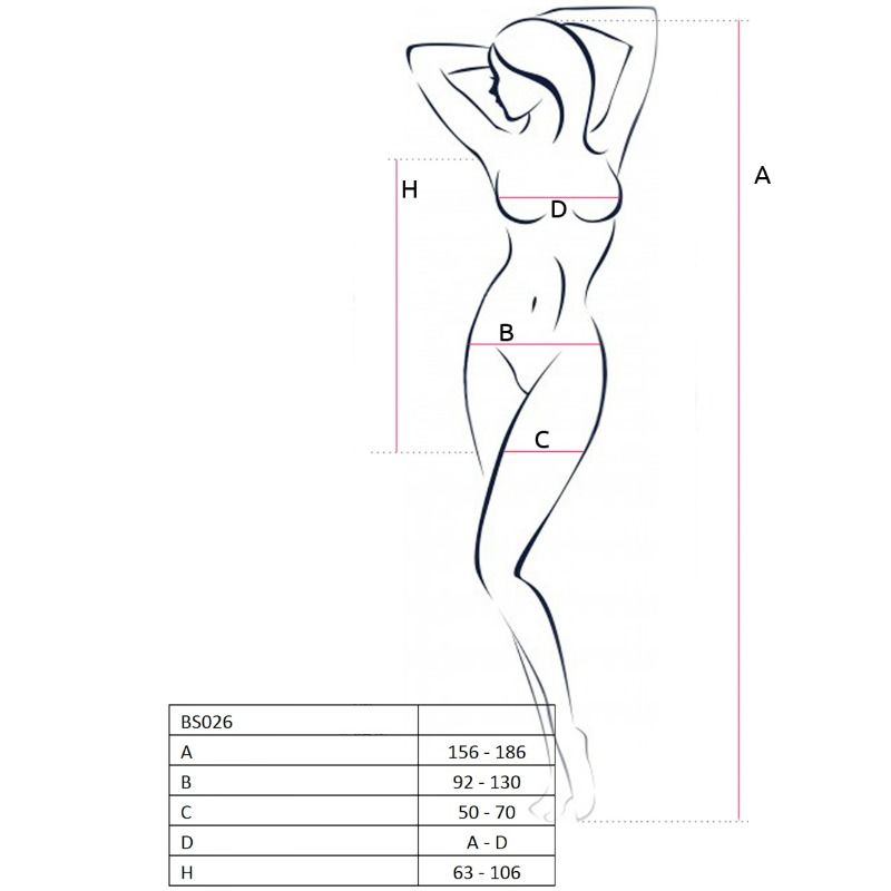PASSION - WOMAN BS026 BLACK DRESS STYLE BODYSTOCKING ONE SIZE - 53Xshop