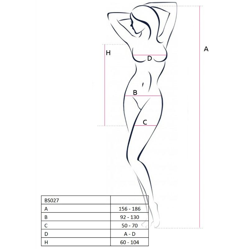 PASSION - WOMAN BS027 BODYSTOCKING WHITE DRESS STYLE ONE SIZE - 53Xshop