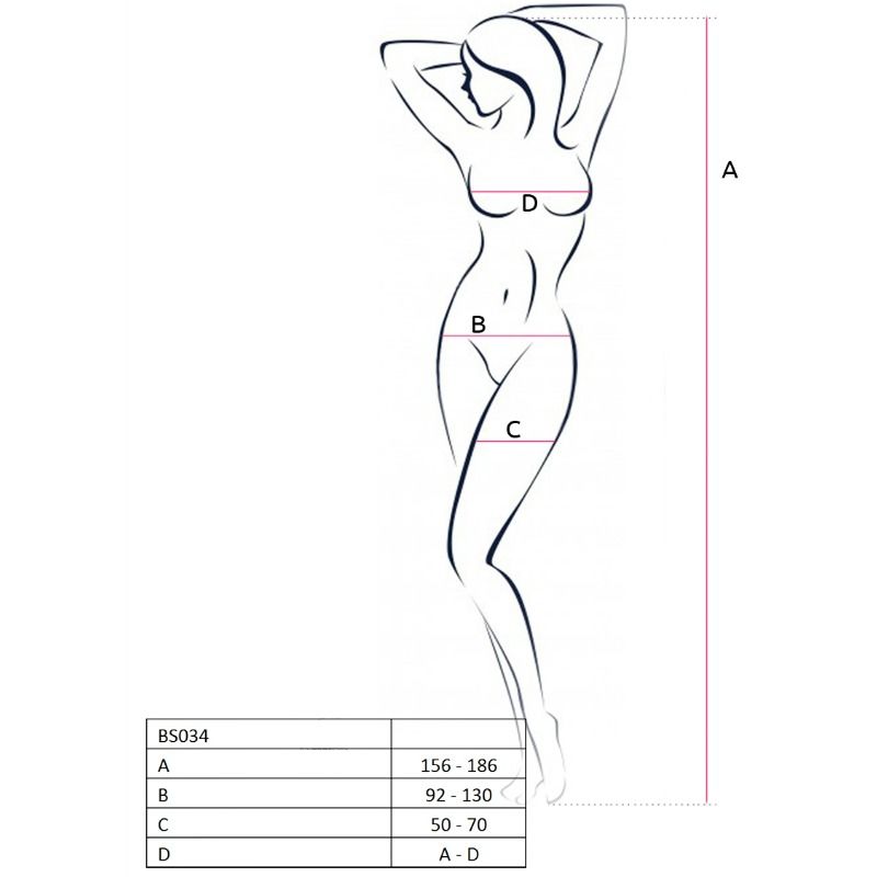 PASSION - WOMAN BS034 BODYSTOCKING BLACK ONE SIZE - 53Xshop