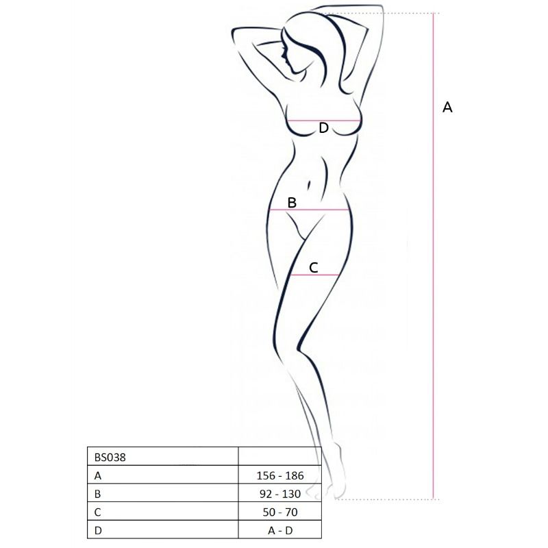 PASSION - WOMAN BS038 WHITE BODYSTOCKING ONE SIZE - 53Xshop