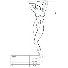PASSION - WOMAN BS038 WHITE BODYSTOCKING ONE SIZE - 53Xshop