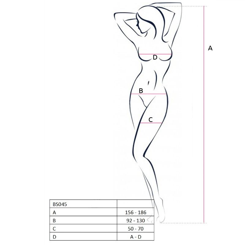 PASSION - WOMAN BS045 BODYSTOCKING BLACK ONE SIZE - 53Xshop
