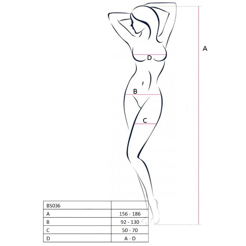 PASSION - WOMAN BS036 WHITE BODYSTOCKING ONE SIZE - 53Xshop