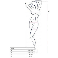 PASSION - WOMAN BS036 WHITE BODYSTOCKING ONE SIZE - 53Xshop