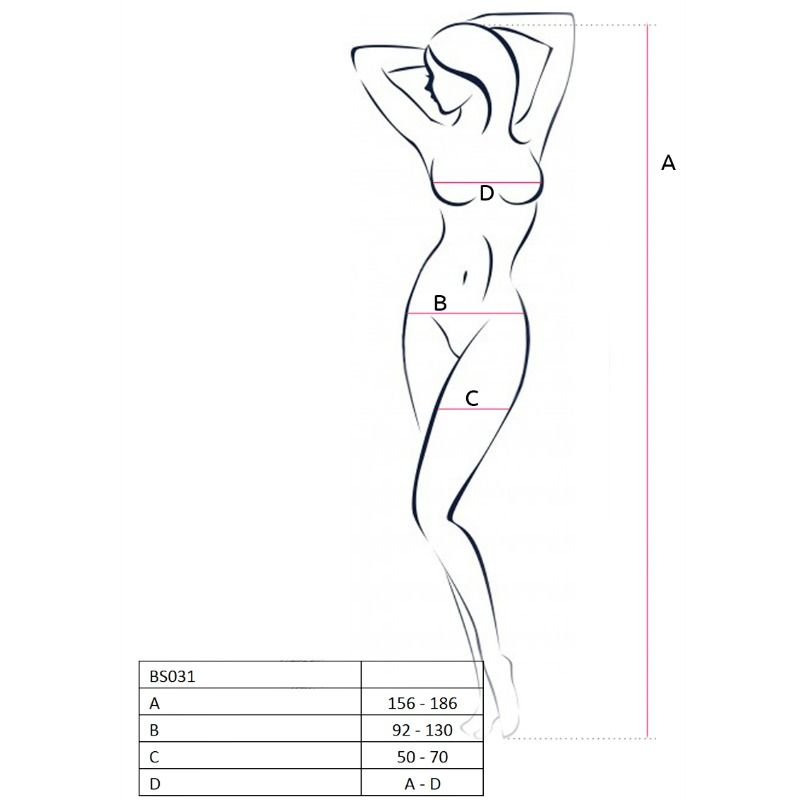 PASSION - WOMAN BS031 BODYSTOCKING BLACK ONE SIZE - 53Xshop