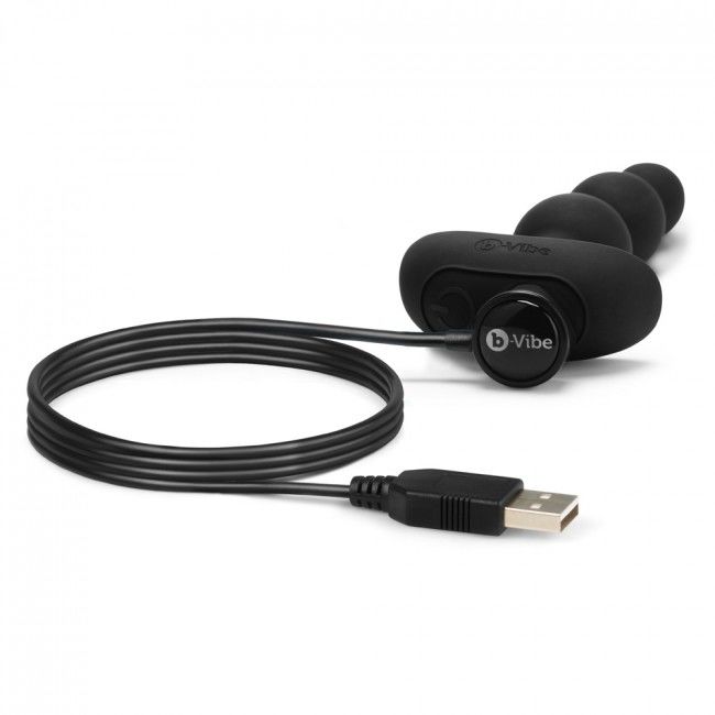 B-VIBE - TRIPLET ANAL REMOTE CONTROL BEADS BLACK - 53Xshop