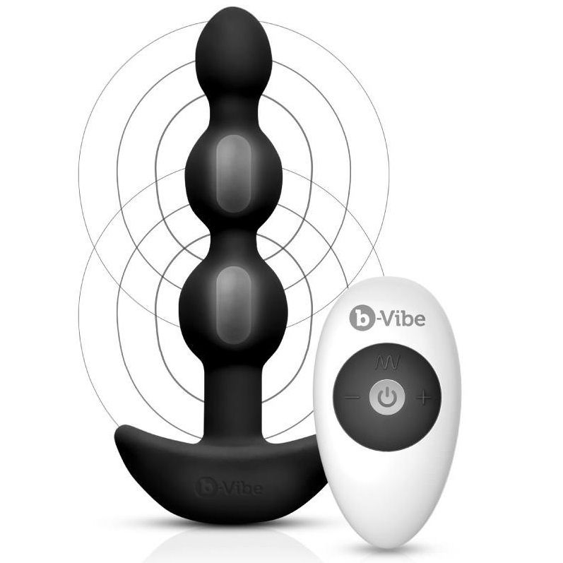 B-VIBE - TRIPLET ANAL REMOTE CONTROL BEADS BLACK - 53Xshop