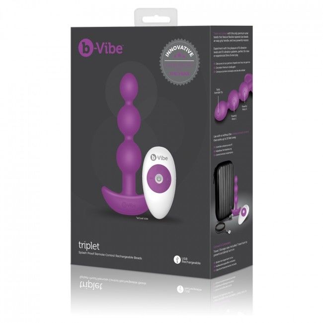 B-VIBE - TRIPLET ANAL REMOTE CONTROL BEADS PINK - 53Xshop