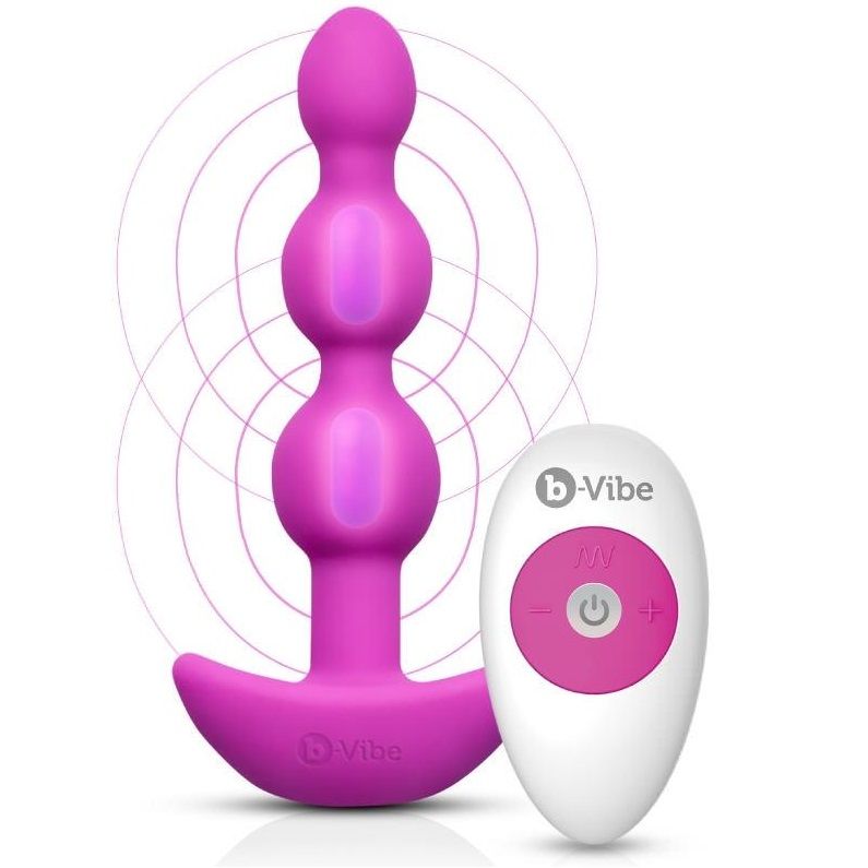 B-VIBE - TRIPLET ANAL REMOTE CONTROL BEADS PINK - 53Xshop