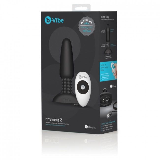 B-VIBE - RIMMING REMOTE CONTROL ANAL PLUG 2 BLACK - 53Xshop