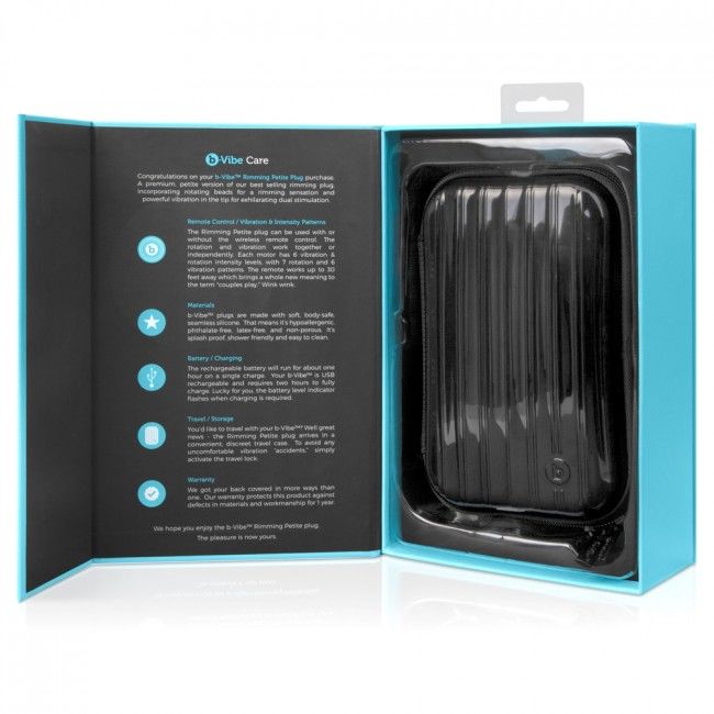 B-VIBE - RIMMING REMOTE CONTROL ANAL PLUG PETITE BLACK - 53Xshop