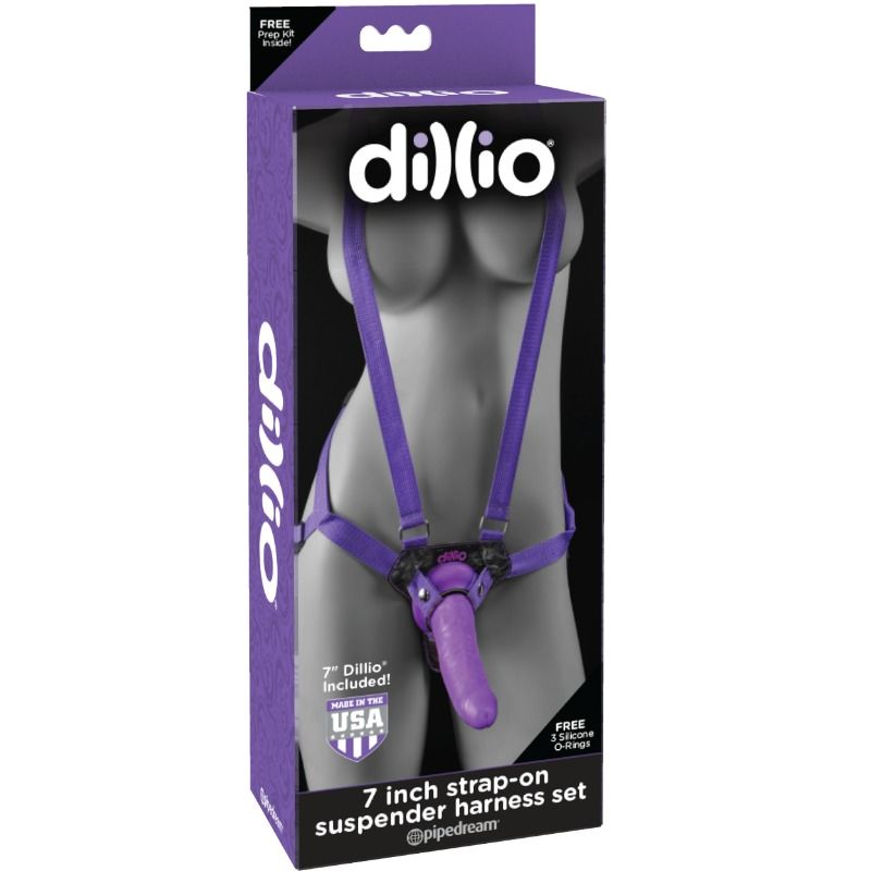 DILLIO - 7 INCH STRAP-ON  SUSPENDER HARNESS SET - 53Xshop