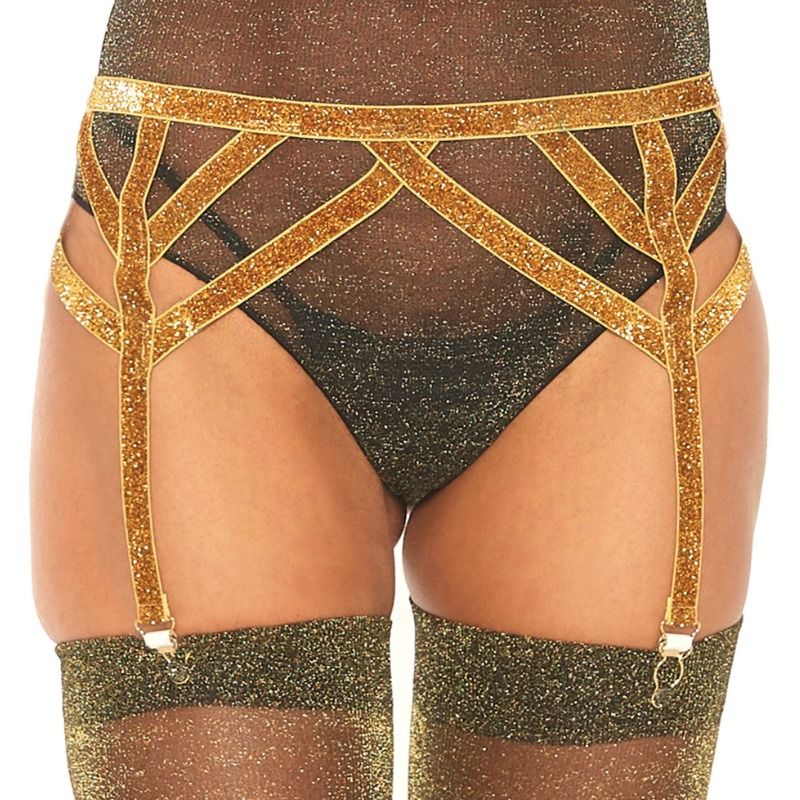 LEG AVENUE - LUREX ELASTIC GARTER BELT ONE SIZE - 53Xshop