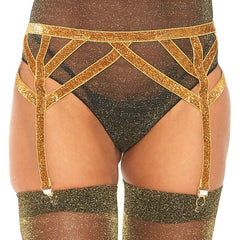 LEG AVENUE - LUREX ELASTIC GARTER BELT ONE SIZE - 53Xshop