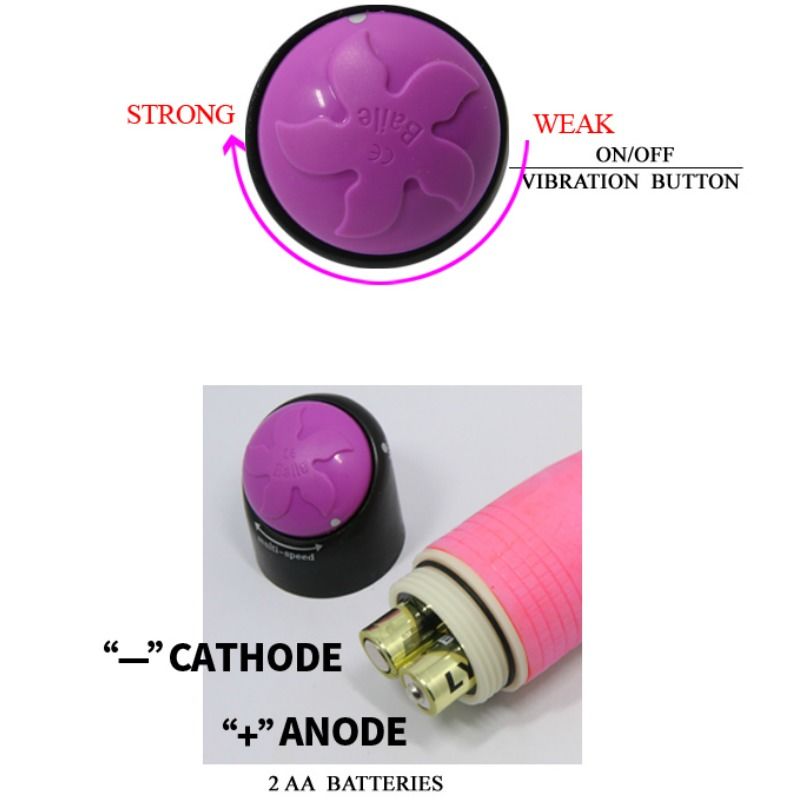 BAILE - COLORFUL SEX REALISTIC VIBRATOR PINK 23 CM - 53Xshop