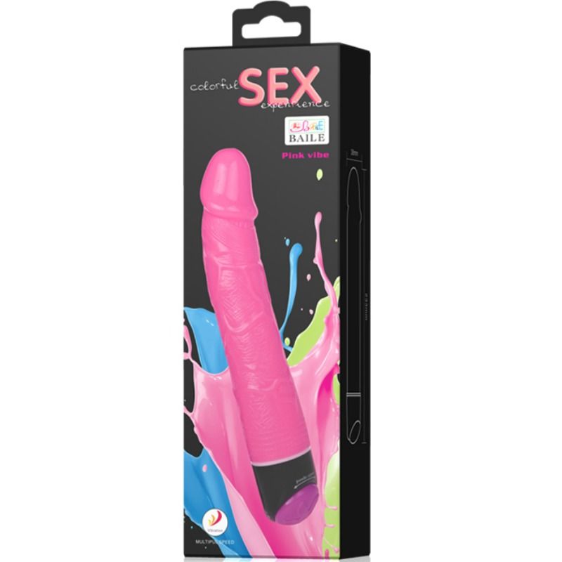 BAILE - COLORFUL SEX REALISTIC VIBRATOR PINK 23 CM - 53Xshop