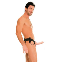 FETISH FANTASY SERIES - HOLLOW VIBRATOR HARNESS FOR HIM AND HER NATURAL 14CM - 53Xshop