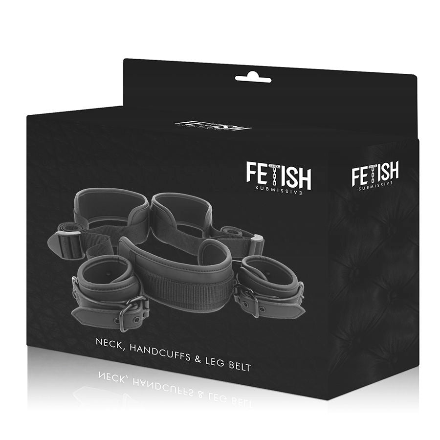 FETISH SUBMISSIVE - OPEN LEGS POSITION WITH NOPRENE LINING HANDCUFFS - 53Xshop