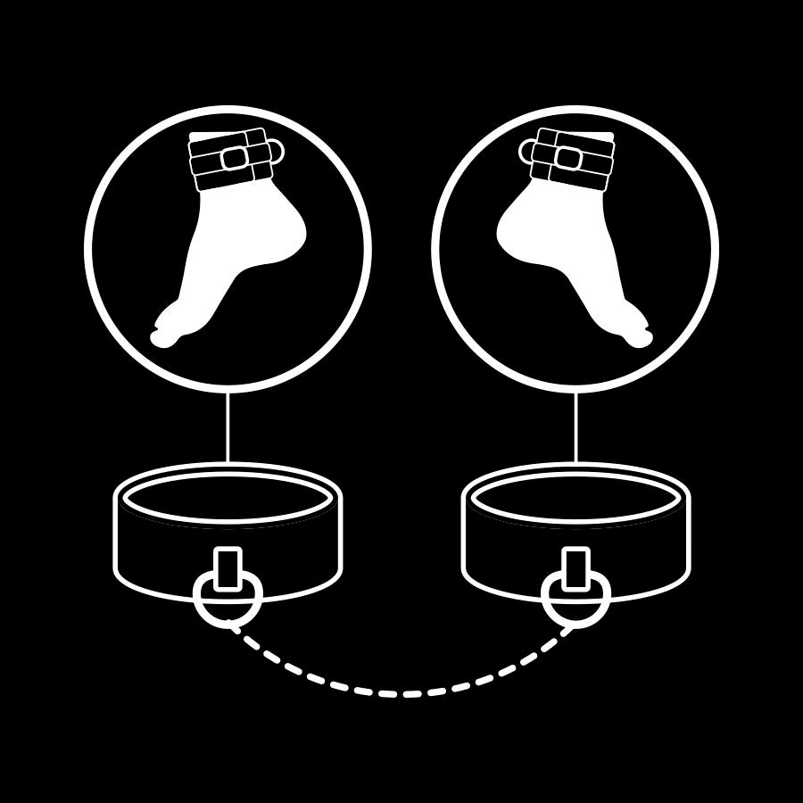 FETISH SUBMISSIVE - VEGAN LEATHER ANKLE CUFFS WITH NOPRENE LINING - 53Xshop