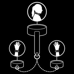 FETISH SUBMISSIVE - VEGAN LEATHER NECKLACE AND HANDCUFFS WITH NOPRENE LINING - 53Xshop