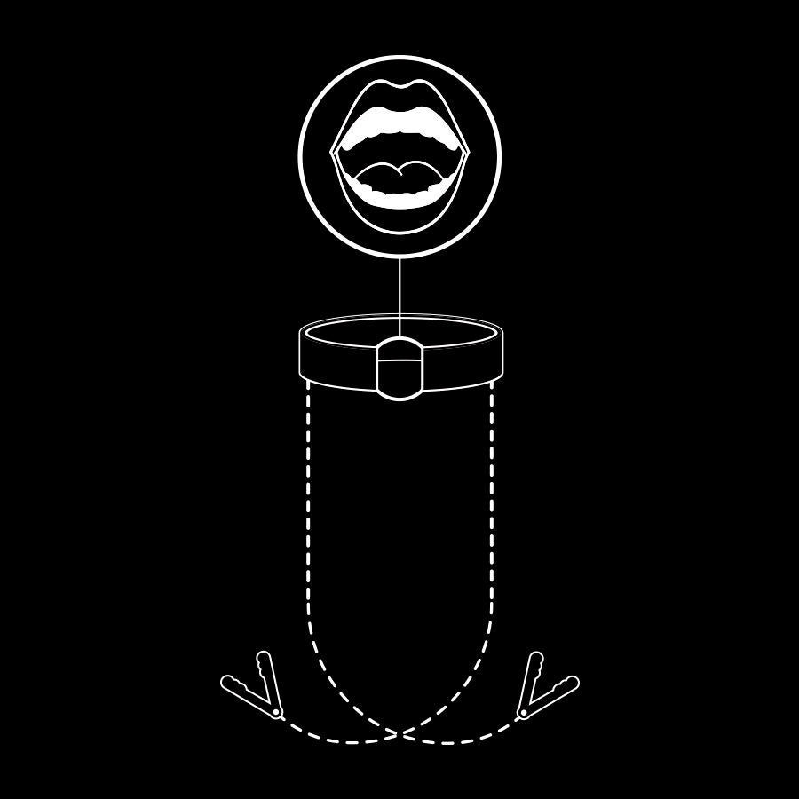 FETISH SUBMISSIVE - GAG RING WITH NIPPLE CLAMPS - 53Xshop