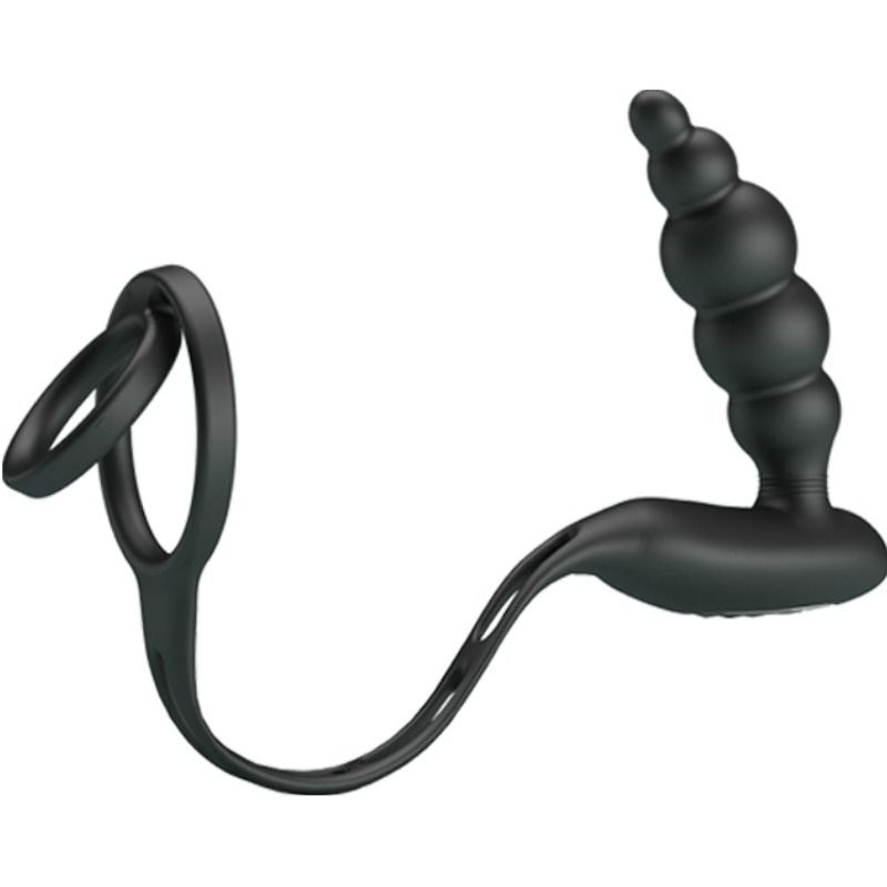 PRETTY LOVE - PENIS RINGS WITH VIBRATOR PLUG - 53Xshop