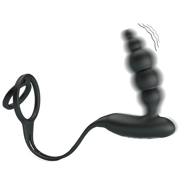 PRETTY LOVE - PENIS RINGS WITH VIBRATOR PLUG - 53Xshop