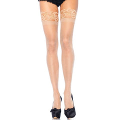LEG AVENUE - PLUS SIZE SHEER STAY UPS BEIGE PLUS SIZE - 53Xshop