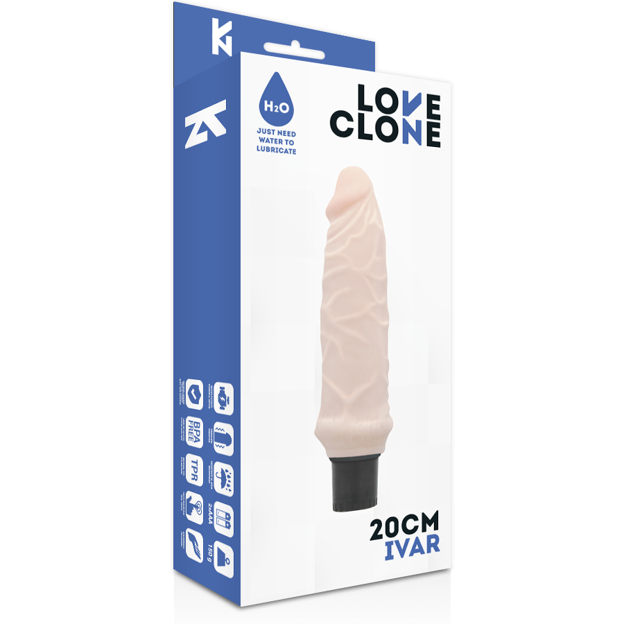 LOVECLONE - IVAR SELF LUBRICATION VIBRATOR 20 CM -O- 3.7 CM - 53Xshop