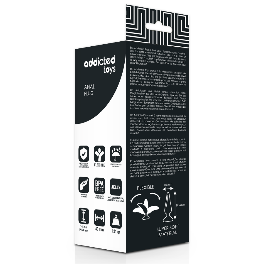 ADDICTED TOYS - ANAL PLUG 14.5 CM BLACK - 53Xshop