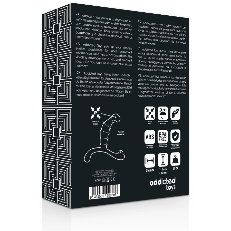 ADDICTED TOYS - PROSTATE ANAL PLEASURE BLACK - 53Xshop