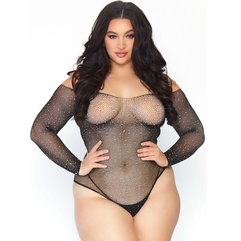 LEG AVENUE - CRYSTALIZED FISHNET BODYSTOCKING 1X-2X - 53Xshop