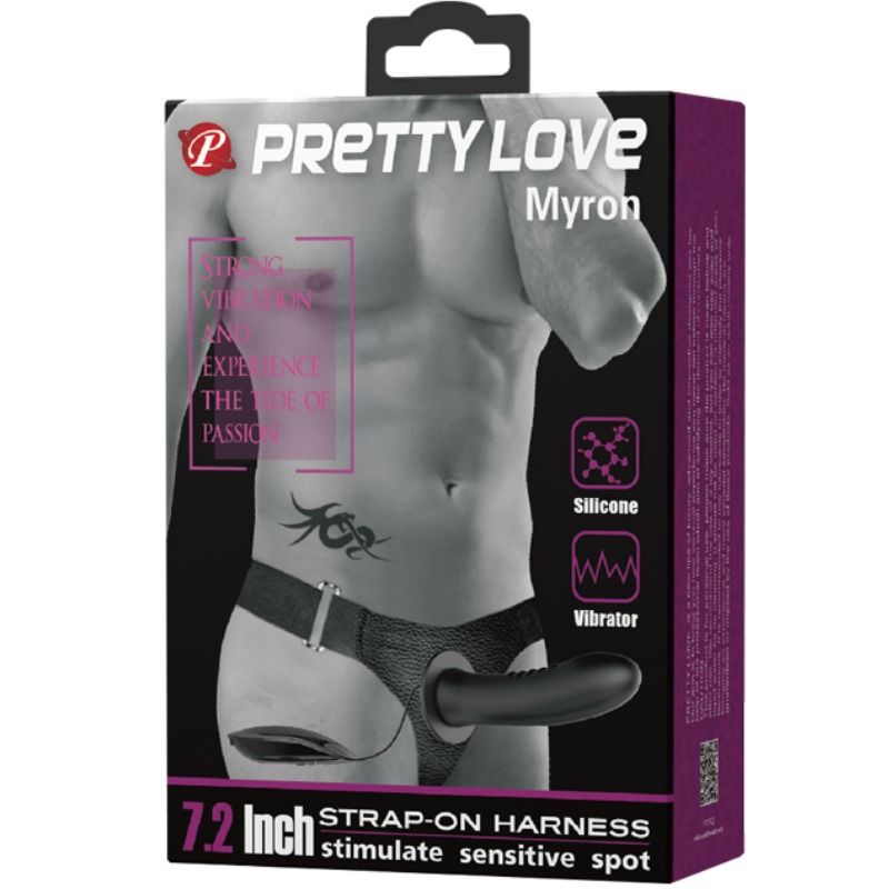 PRETTY LOVE - MYRON STRAP ON WITH VIBRATION AND HOLLOW DILDO - 53Xshop