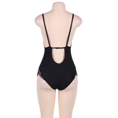 SUBBLIME - QUEEN PLUS TEDDY WITH CLEARS AND FRINGES BLACK - 53Xshop
