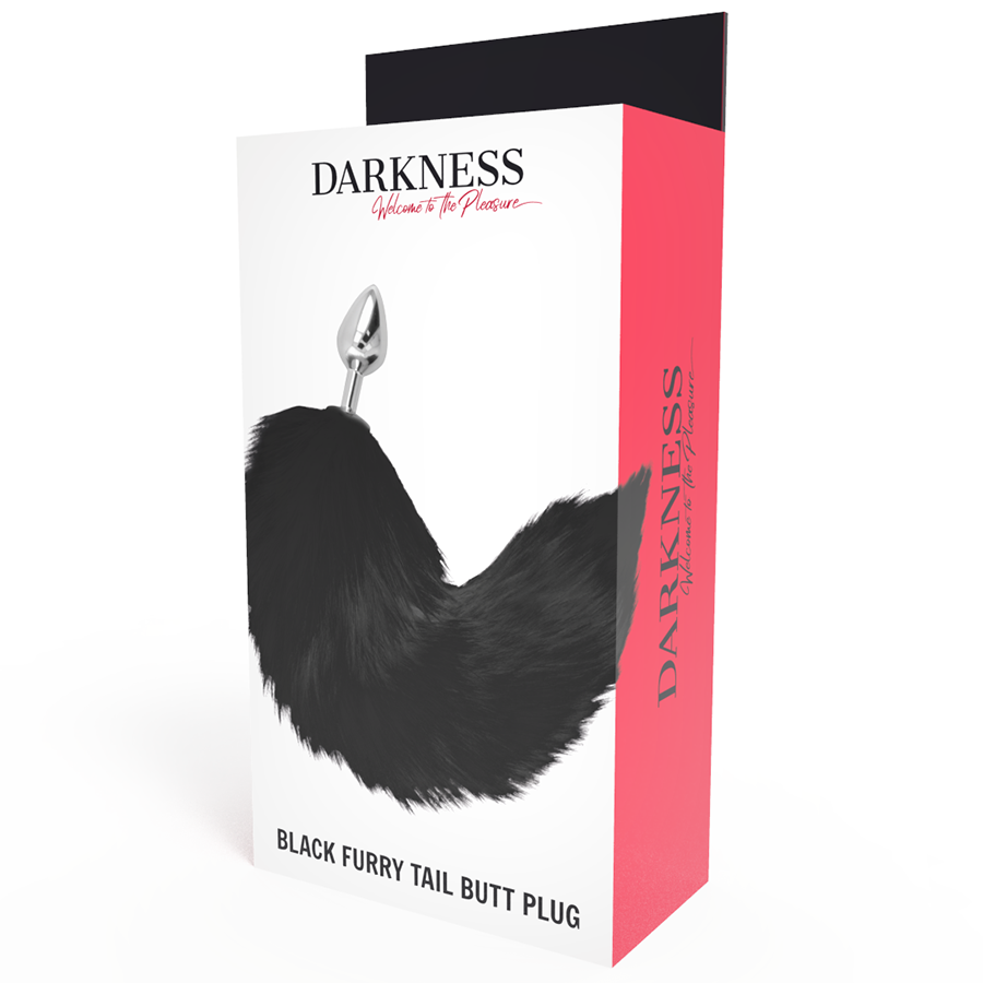 DARKNESS - SILVER ANAL PLUG 8 CM WITH BLACK TAIL - 53Xshop
