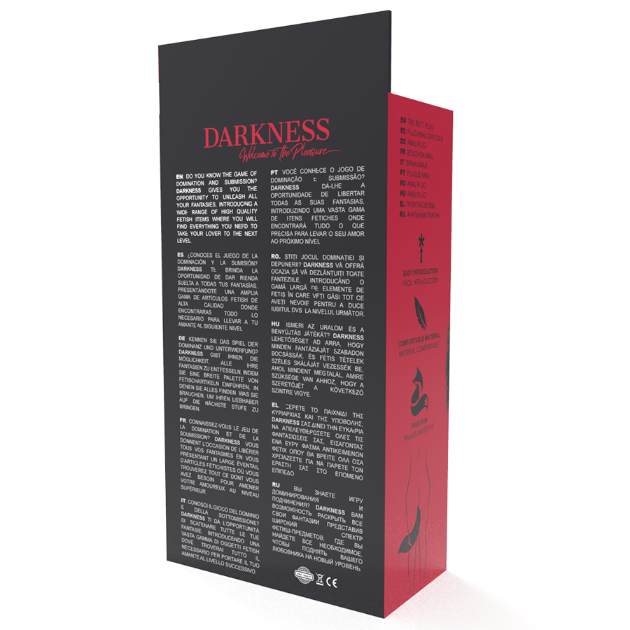 DARKNESS - SILVER ANAL PLUG 8 CM WITH BLACK TAIL - 53Xshop