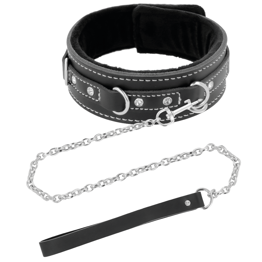 DARKNESS - HIGH QUALITY LEATHER NECKLACE WITH LEASH - 53Xshop