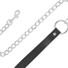 DARKNESS - SOFT LEATHER NECKLACE WITH CHAIN - 53Xshop