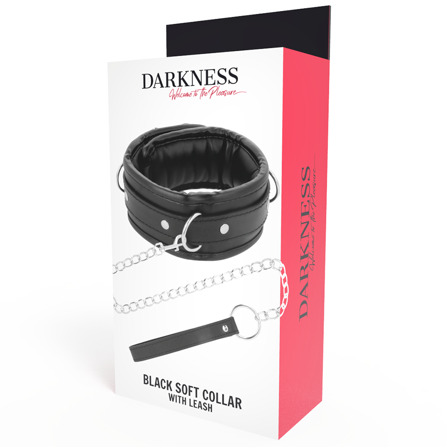 DARKNESS - SOFT LEATHER NECKLACE WITH CHAIN - 53Xshop